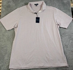 Polo PETER MILLAR Corona Hecho a Mano Ajuste A Medida Rayas Púrpura Blanco Para Hombre XL - Imagen 1 de 6