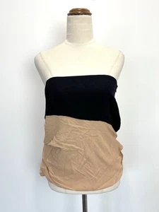 Top de mujer Shona Joy 10 M negro marrón crepé lados reunidos evento cóctel formal - Imagen 1 de 10