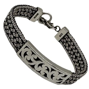 Lois Hill Scroll & Braid Sterling Silber 925 Knebelarmband - Bild 1 von 15