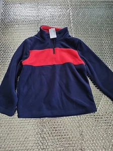 Janie And Jack Zip Black And Red Fleece Pullover 3t - Picture 1 of 7