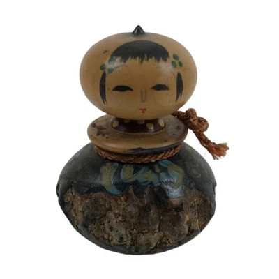 Muñeca Kokeshi Japonesa Madera De Colección Negra Juguete Tradicional Arte Popular KF717 Foto 1 de 4