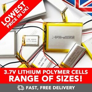3.7v Lithium Polymer Battery Cell Li-Po Lipo - Many Sizes (CCTV GPS RC) - Fast!