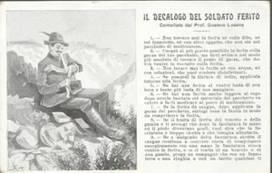 CARTOLINA NON VIAGGIATA I GUERRA MONDIALE _ DECALOGO DEL SOLDATO FERITO _ LUSENA - Picture 1 of 1