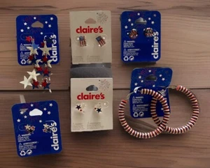 4th of July Earrings 6 Pairs Dangle & Stud Patriotic Claire’s New - Picture 1 of 13