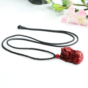 Cinnabar Pixiu Pendant Natural Necklace Man Gemstone Fashion Energy Jewelry - Picture 1 of 8