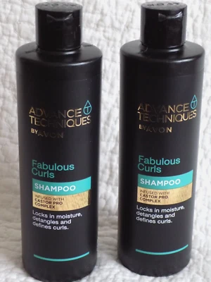 AVON 2 x ADVANCE TECHNIQUES FABULOUS CURLS SHAMPOOS 250ml each   *BRAND NEW* - Image 1 of 4