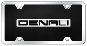 GMC Denali Name Plate Black Acrylic Kit License Plate Frame Official Licensed - Imagen 1 de 2
