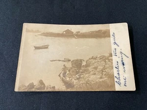 NIÑAS EN FILA BARCO Newark, Nueva Jersey Foto Real Postal 1906 Matasellos - Imagen 1 de 2