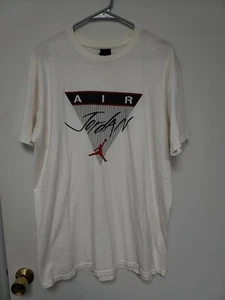 Vintage Nike Jordan Wing Flight Logo White T-Shirt XL - Picture 1 of 6