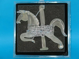 Neues handgesponnenes Glas Einhorn 3" - Weihnachtsschmuck - Neu im Karton - China - Bild 1 von 4