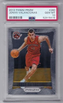 2012-13 Panini Prizm #280 Jonas Valanciunas RC Rookie Card PSA 10 Gem Mint G06 - Image 1 of 2