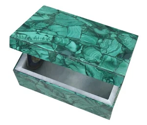 6"x4"x2" Random Malachite Gemstone Jewelry Box Multi Use Boxes Personalized Gift - Imagen 1 de 6