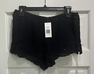 Pantalones Cortos EBERJEY Frankie Sol M/L Negro Crochet Borde Natación Encubrimiento Ligero NUEVO Foto 1 de 4