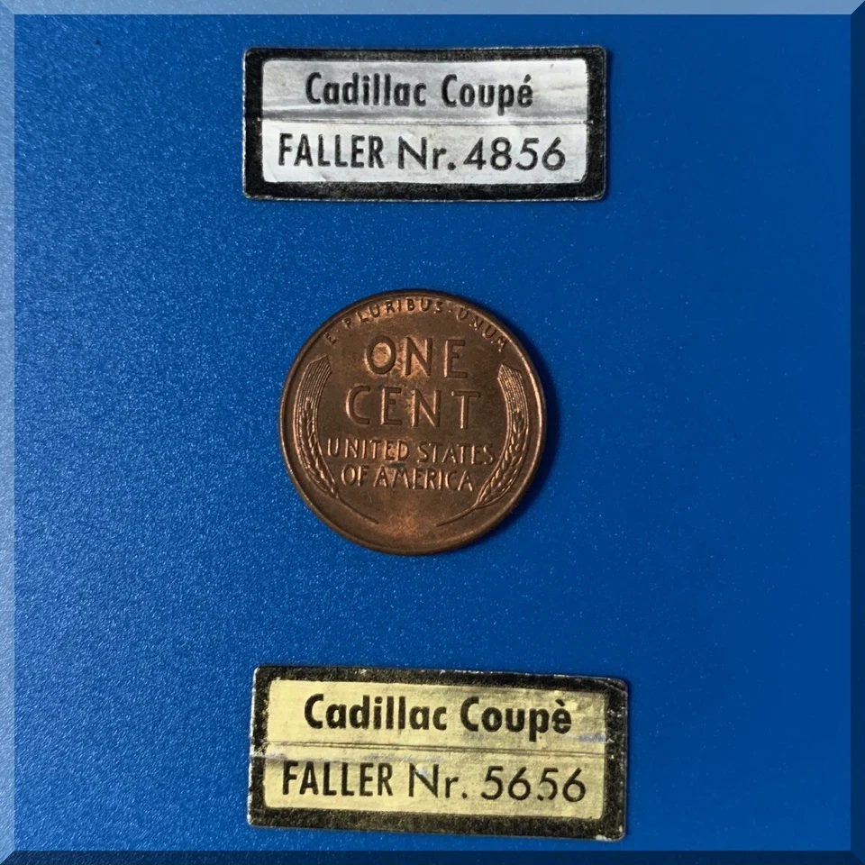 НАКЛЕЙКИ НА КОРОБКУ ТРАССОВЫХ АВТОМОДЕЛЕЙ FALLER HO — CADILLAC COUPE СЕРЕБРИСТЫЕ NO4856 И ЗОЛОТЫЕ NO5656 - Изображение 1 из 1