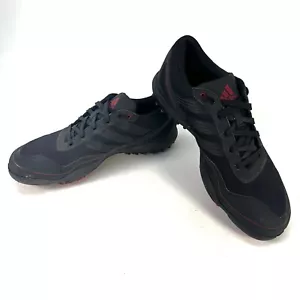 Adidas Mens Pure Motion Spikeless Waterproof Golf Shoes Size 9.5 Black Red - Picture 1 of 11