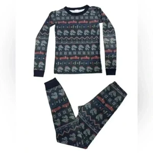 Hanna Andersson "HOLIDAY DINOSAUR" Pajama Long John Set Christmas Size 14 - Picture 1 of 6