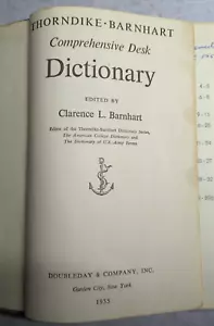Vtg Thorndike-Barnhart Comprehensive Desk Dictionary Doubleday Anchor Mark 1955 - Picture 1 of 16