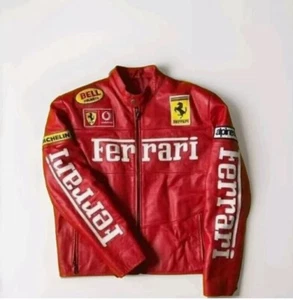 Ferrari Formula F1 Racing Leather Jacket World Champion Jacket Real Cow Leather - Picture 1 of 3