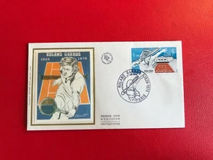 FRANCE FRANCAISE 1978 FDC SILK ROLAND GARROS TENNIS COURT  - Picture 1 of 1