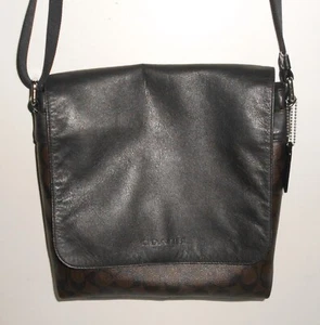 COACH VINTAGE UMHÄNGETASCHE CROSS BODY GELDBÖRSE SCHWARZ BRAUN - Bild 1 von 6