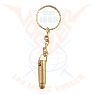 100.0301  PORTE  CLE  METAL  BALLE MUNITION  REVOLVER    POLICE GENDARMERIE 9 CM - Photo 1/4