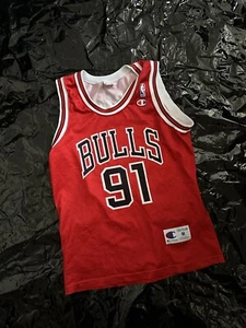 Champion Jersey Chicago Bulls Size M NBA 🏀🏀 Dennis Rodman 91 Vintage - Bild 1 von 10
