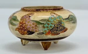 Miniatur japanisches Satsuma Porzellan Samurai Motiv Zensor - signiert, Meiji Ära - Bild 1 von 7