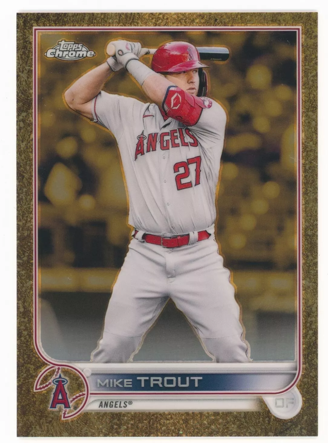 2022 TOPPS CHROME GILDED MIKE TROUT GOLD GILDED SSP /99 ANGELS #1