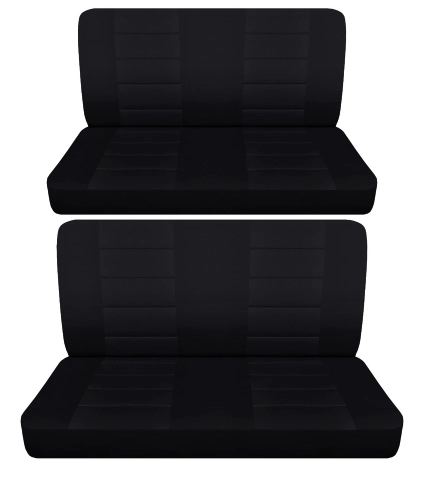 Fits 1964 Ford Fairlane 4 door sedan Front and Rear bench seat covers black Foto 1 de 1