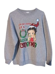 Vintage Betty Boop Sweatshirt Dreaming Of A Green Christmas Größe L - Bild 1 von 8