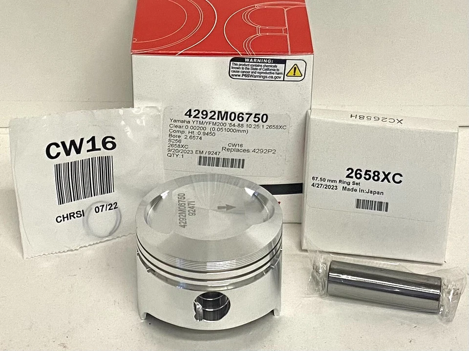 KIT PISTÓN WISECO 4292M06750 FORJADO 67,50mm YAMAHA YTM200 YFM200 1984-1988 Foto 1 de 1
