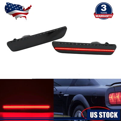 Parachoques trasero ahumado Ford Mustang 2005-09 reflector marcadores laterales luz LED roja Foto 1 de 4