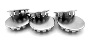 Nickel Plated Steel Cap For 7/8" Hole Push In Tubes Pipe All Weather Marine Uses - Picture 1 of 12