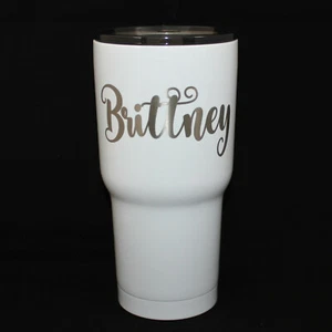 Vaso recubierto de polvo personalizado con nombre grabado con láser - fuente divertida y elegante - Imagen 1 de 11