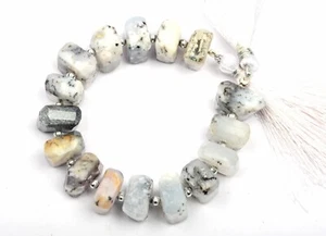 Natural Dendrite Opal Beads Faceted Tumble Shape 6 Inch Strand 11-12 MM Beads - Picture 1 of 4