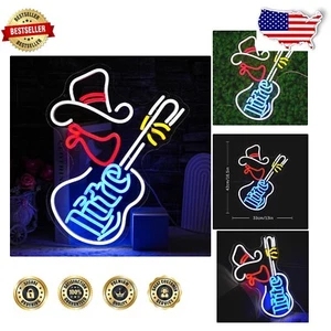 Vibrant Cowboy Hat Neon Light - Perfect LED Sign for Bars and Music Lovers - Picture 1 of 9