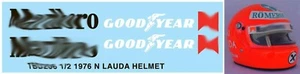 1/2 Decals per NIKI LAUDA 1976 HELMET BELL MINI TBD206 - Picture 1 of 1