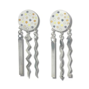 Vintage ACME Studio "CONFETTI" Sterling Silver Earrings by MICHAEL McDONOUGH - Picture 1 of 3