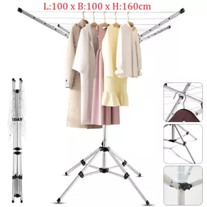 Updated Rotary Airer 4 Arms Clothes Washing Line Dryer Spike & Cover Outdoor UK - Picture 1 of 9