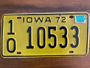 1972 Iowa License Plate - Picture 1 of 1