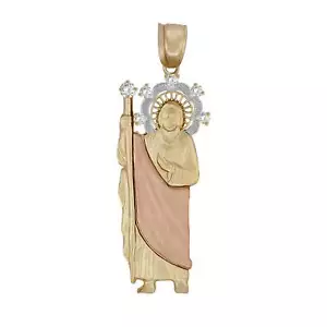 10k & 14k Gold Golden San Judas dreifarbiger Anhänger - Bild 1 von 8