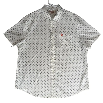 Original Penguin Classic Fit Men's Size XL White Geometric Casual Shirt - Image 1 of 4