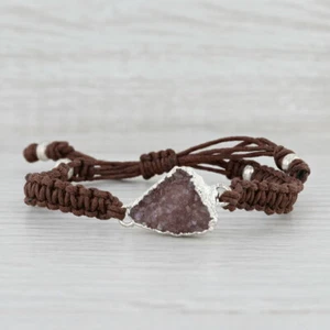Neu Nina Wynn Brown Druzy Quarz Gewebt Kordel Armband Verstellbar 15.2-22.9cm - Bild 1 von 3