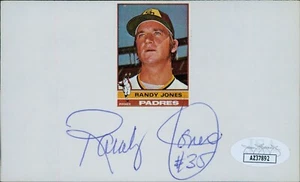 Randy Jones San Diego Padres Signed 3x5 Index Card JSA Authenticated - Picture 1 of 2