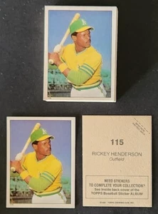 50 - RICKEY HENDERSON 1981 TOPPS STICKERS # 115 - HALL OF FAME - INVESTMENT LOT - Picture 1 of 5