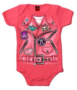 Motorcycle Leather Jacket Baby Girl Infant 1 Piece New Pink NB 6M 12M 18M - Picture 1 of 6