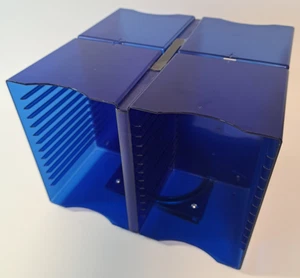 60 CD Compact Disk Media Storage Tower CD Carousel Blue Hard Plastic Custom - Picture 1 of 7