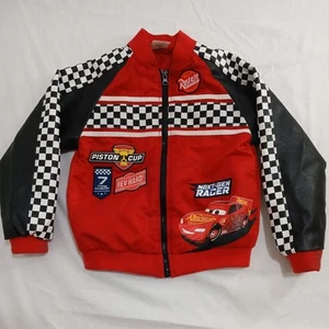 Disney Store Cars Lightning McQueen Red Varsity Jacket Boys Size US 7-8 - Picture 1 of 7