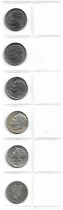EE. UU. - Juego de monedas de diez centavos de diez centavos por tipo 1908-2019 - Juego de 6 monedas - Imagen 1 de 2