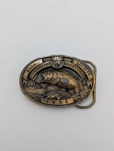 Vintage 1993 Bass Anglers Sportsman Society Brass Finished Belt Buckle Parts - Picture 1 of 8